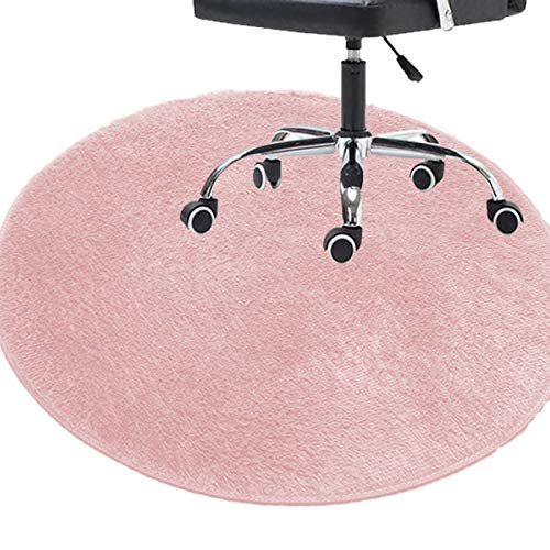 Xpnit Runder Teppich, runde Bodenmatte, Polster, Bürostuhlmatte, rutschfester Bodenschutz, Teppiche für Wohnzimmer, Schlafzimmer, Büro, mit mehreren Farben (120 cm, Rosa) von Xpnit