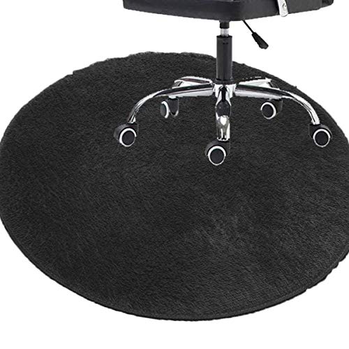 Xpnit Runder Teppich runde Bodenmatte Pads Bürostuhl Matte rutschfest Bodenschutz Teppiche für Wohnzimmer Schlafzimmer Büro mit mehreren Farben (80 cm, schwarz) von Xpnit