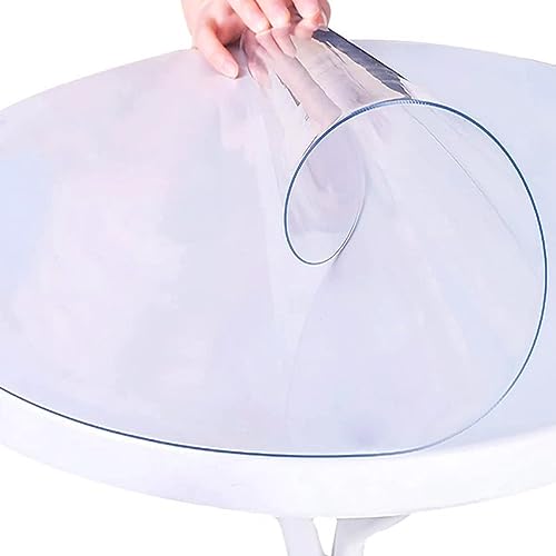 Xpnit Transparente Tischdeckenschutz, matte, runde Tischsets, abwischbar, Vinyl-Tischdecke, rutschfest, wasserdicht, weiches Glas, Schreibtischunterlage (40 x 40 cm, transparent) von Xpnit