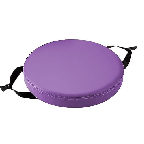 Xpnit rutschfeste Stuhl Stuhlkissen wasserdichte Sitzkissen,Runde Leder Stuhl Sitzkissen Stuhl Stuhl Sitzkissen für Haus Schule Garten (35x35x5cm,Lila) von Xpnit