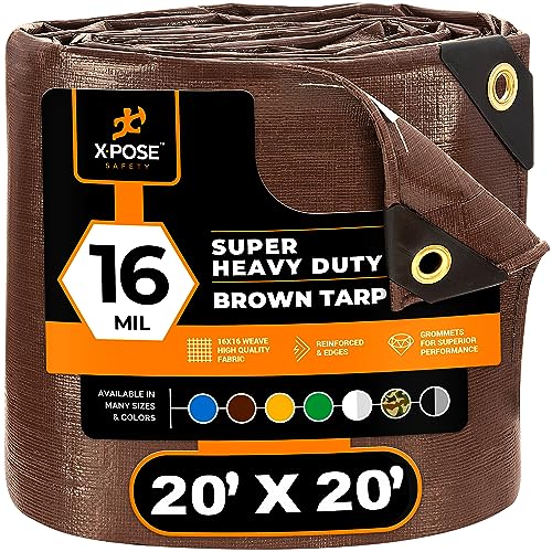 Xpose Safety Abdeckplane, robust, 6,8 x 6,8 m, Braun von Xpose Safety