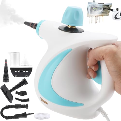 glühschwein dampfreiniger,red hot dampfreiniger,dampfreiniger red hut,Steam Cleaner Mobile,dampfreiniger boden,3.2 Bar Steam Pressure 1050 W Steam Cleaner for All Floors,Chemical-Free,with 9 Attachmen von Xpwghap