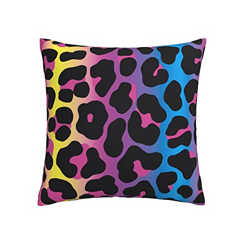 Kissenbezug mit Neon-Leopardenmuster, dekorativer Überwurf-Kissenbezug, weiche Polyester-Kissenbezüge, 45 x 45 cm von XqmarT