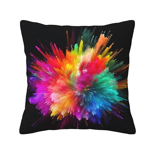 XqmarT Farbexplosion Kissenbezug, dekorativer Überwurf-Kissenbezug, weiche Polyester-Kissenbezüge, 45 x 45 cm von XqmarT