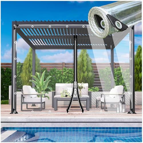 Outdoor Klare Planen Vorhänge, 100% wasserdichte, Mit Reißverschluss, Pergola Pavillon Planen-Zelt-seitenwände, Schwerlast Transparente PVC-planen-abdeckungen Mit Ösen,1zip-3.8x3.3m/12.5 * 10.8ft Outdoor Klare Planen Vorhänge, 100% wasserdichte, Mit Reißverschluss, Pergola Pavillon Planen-Zelt-seitenwände, Schwerlast Transparente PVC-planen-abdeckungen Mit Ösen,1zip-3.8x3.3m/12.5 * 10.8ft von Xrdbfd
