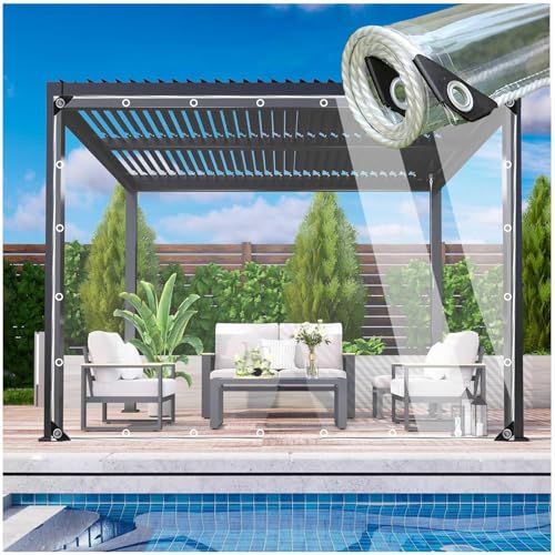 Outdoor Klare Planen Vorhänge, 100% wasserdichte, Mit Reißverschluss, Pergola Pavillon Planen-Zelt-seitenwände, Schwerlast Transparente PVC-planen-abdeckungen Mit Ösen,Clear-3.8x2m/12.5 * 6.6ft Outdoor Klare Planen Vorhänge, 100% wasserdichte, Mit Reißverschluss, Pergola Pavillon Planen-Zelt-seitenwände, Schwerlast Transparente PVC-planen-abdeckungen Mit Ösen,Clear-3.8x2m/12.5 * 6.6ft von Xrdbfd