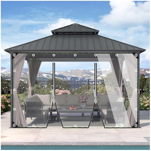 Transparente Planen-seitenteile,420g/m² Schwerlast Durchsichtige wasserdichte Planen Mit Ösen,PVC Outdooe Klare Planenvorhänge,für Garten Veranda Pergola Markise,anpassbar,2zip-5.3x3.3m/17.4 * 10.8ft Transparente Planen-seitenteile,420g/m² Schwerlast Durchsichtige wasserdichte Planen Mit Ösen,PVC Outdooe Klare Planenvorhänge,für Garten Veranda Pergola Markise,anpassbar,2zip-5.3x3.3m/17.4 * 10.8ft von Xrdbfd