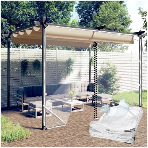 Wasserdichte Klare Planen Vorhänge Mit Reißverschluss, Transparente Pvc Kunststoff Schutzplanke Mit Ösen, 420g/m², Pergola Pavillon Planen Seitenwände, Gewächshaus Abdeckung,1zip-5.3x3.5m/17.4*11.5ft Wasserdichte Klare Planen Vorhänge Mit Reißverschluss, Transparente Pvc Kunststoff Schutzplanke Mit Ösen, 420g/m², Pergola Pavillon Planen Seitenwände, Gewächshaus Abdeckung,1zip-5.3x3.5m/17.4*11.5ft von Xrdbfd