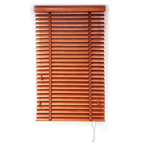 Xrdbfd Holzjalousie Braun, Horizontale Fenster Jalousien, Verdunkelungs Jalousette, Für Innen/außen/Fenster/tür, Natürliche Massivholz Fensterrollos, Anpassbar,60x150cm/23.5 * 59in von Xrdbfd