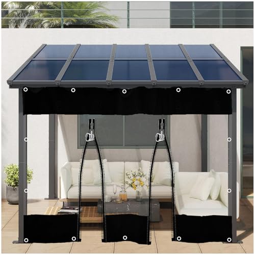 Xrdbfd wasserdichte Durchsichtig Planenvorhänge, Transparente PVC Planen Seitenteile Für Außen, Schwerlast Planenvorhänge Mit Ösen, Spleißplanen Für Pergola Pavillon Gärten Carport von Xrdbfd