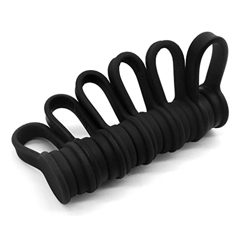 Xrkuu 6 Stück Magnetische Kabelbinder Schwarz Wiederverwendbare Kabelorganisatoren Silikon Magnetische Kabelclips Kabelgurte Kabelorganizer zum Organisieren und Bündeln von Drähten, Kabeln, Ladegerät von Xrkuu