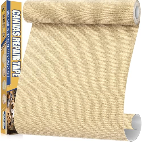 Flicken Selbstklebend Stoff, 40 x 160 cm Wasserdichtes Stoffklebeband, Selbstklebende Canvas Flicken für Outdoor-Möbel, Bootabdeckungen, Sofas, Zelte, Lounge-Stühle, Sonnenschutz, Beigegelb von Xroam