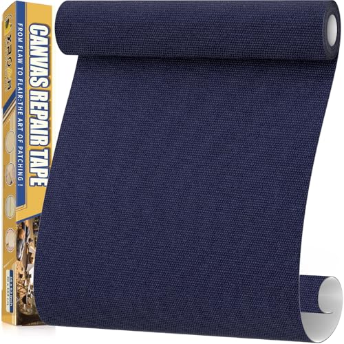 Flicken Selbstklebend Stoff, 40 x 160 cm Wasserdichtes Stoffklebeband, Selbstklebende Canvas Flicken für Outdoor-Möbel, Bootabdeckungen, Sofas, Zelte, Lounge-Stühle, Sonnenschutz, Marineblau von Xroam
