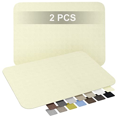 Leinen Stoff Patches Selbstklebend, 2 Stück 20x28 cm Leinenstoff Reparatur Patches, Sofa Reparatur Patches,Leinen Stoff Reparatur Flicken für Leinenkleidung,Autositze,Vorhang Kopfteile Elfenbeinweiß von Xroam