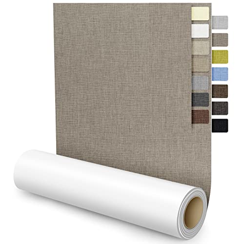 Leinen Stoff Patches Selbstklebend, 60x150 cm Leinenstoff Reparatur Patches, Sofa Reparatur Patches,Leinen Stoff Reparatur Flicken für Leinenkleidung,Autositze,Vorhang Kopfteile Dunkel Beige Grau von Xroam