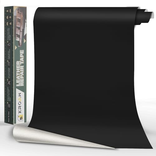 Xroam Kunstleder Selbstklebend, 40x100 cm Leder Patch, Reparatur Set Schwarz Glatt, Flicken Kit für Sofa, Autositze, Taschen, Jacken von Xroam
