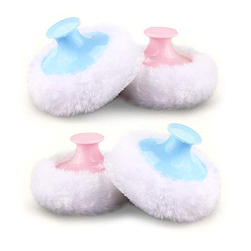 XLKJ 4 Stück Baby Puderquaste Weichem Plüsch Baby Talkumpuder Körper Puder Koerperpuder Puff von Xrten