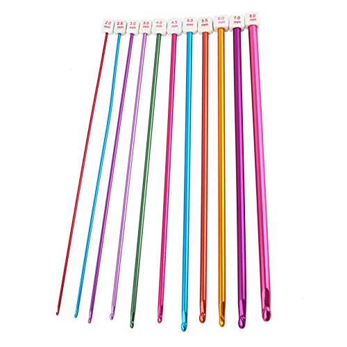 Xrten 11 Stück Häkelnadel set Aluminium Haken Crochet Hooks Stricknadeln in verschiedenen Größen Stricken Nadeln Kit(2.0 mm bis 8.0 mm) von Xrten