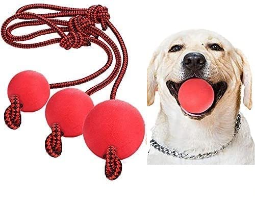 Xrten 3 Stück Hundespielzeug Ball, Hunde - Kauspielzeug aus Naturgummi, Wurfball Hundespiel-Ball mit Schnur Bälle Spielzeug für Hunde Xrten 3 Stück Hundespielzeug Ball, Hunde - Kauspielzeug aus Naturgummi, Wurfball Hundespiel-Ball mit Schnur Bälle Spielzeug für Hunde von Xrten