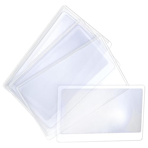 Xrten 3X Lupe Lesehilfe Helfer Fresnel Linse,3 Stücke Dünne Fresnel-Linse Kunststoff Tasche Lupe Karte,Kreditkartenformat Kartenlupe Transparent Lesehilfe,Geeignet für Senioren und Kinder zum Lesen von Xrten