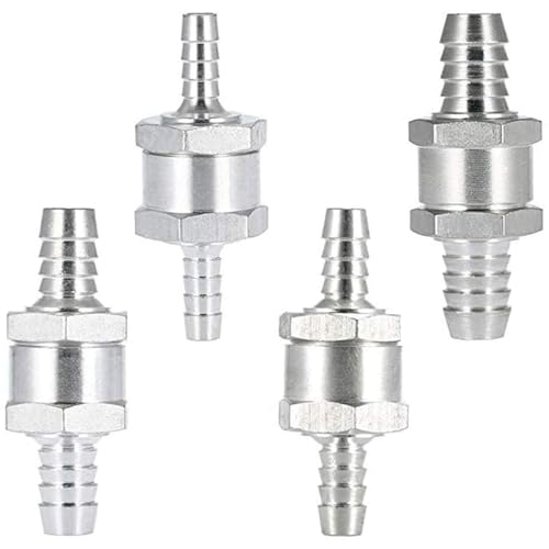 Xrten 4 Stück Aluminium Ventil Rückschlagventil, Kraftstoff Rückschlagventil (6/8/10/12 mm) für Benzin, Dieselöl,Wasser, Vergaser und Niederdruck Kraftstoffsysteme von Xrten
