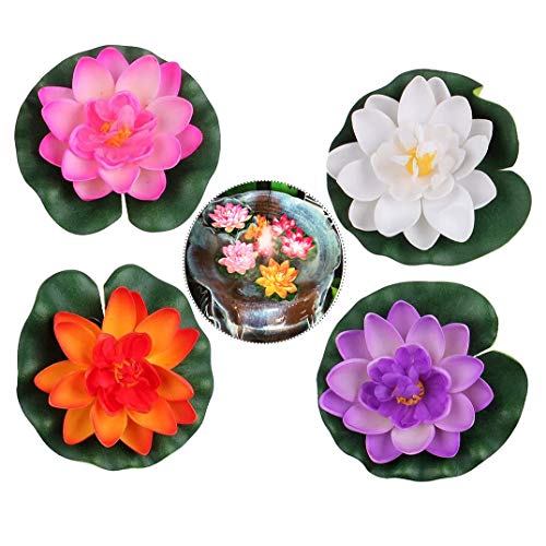 Xrten 4 Stück Wasserlilie Schwimmende Teich Dekoration, Künstliche Seerosen,Seerose Lotusblüte,Schwimmende Blumen,Lotusblüte Künstliche Seerosen Teichpflanze Xrten 4 Stück Wasserlilie Schwimmende Teich Dekoration, Künstliche Seerosen,Seerose Lotusblüte,Schwimmende Blumen,Lotusblüte Künstliche Seerosen Teichpflanze von Xrten