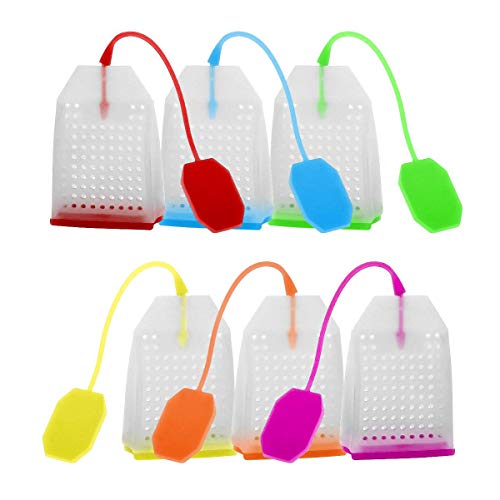 Xrten 6 Stück Teesäckchen aus Silikon, wiederverwendbar von Xrten