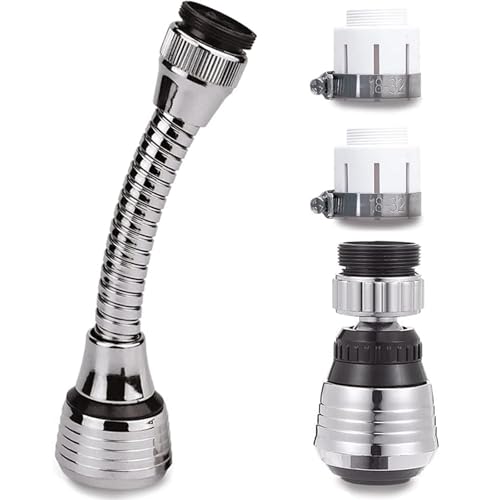 Xrten Brause für Küchenarmatur,2 Stück Drehbar Wasserhahn Belüfter,Gereinigt 360° ES Gibt Keinen Totwinkel Ohne zu Spritzen,Einstellbare 2 Modi Wassersparer Sieb Faucet Extender für Küche Badezimmer von Xrten