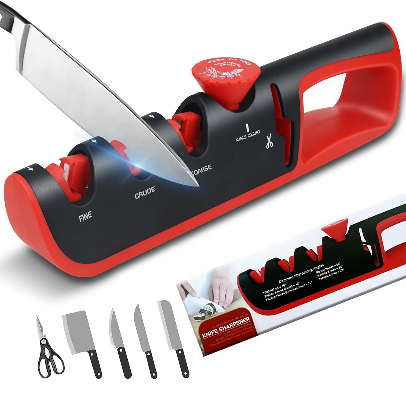 Xruiy Messerschärfer 4-in-1 : Manuell mit Scherenschleifer, + 6-stufig verstellbar für Profi-Restaurierung & Polieren. Xruiy Messerschärfer 4-in-1 : Manuell mit Scherenschleifer, + 6-stufig verstellbar für Profi-Restaurierung & Polieren. von Xruiy