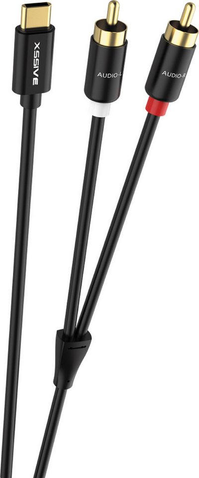 Xssive Klinkenstecker USB-C auf 2xRCA Stereo Kabel – 1,5 m High Sound Quality Audioleitung, (1-St), klarer Hi-Fi Stereo Sound, Robustes Aluminium Alloy von Xssive