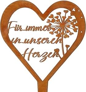 Xstary Wetterfest Grabstecker Herz Grabschmuck Trauerdekoration etall Stahl Rost Edelrost Grabdekoration Friedhof Gedenkstecker für Gärten Höfe Friedhofsdeko Xstary Wetterfest Grabstecker Herz Grabschmuck Trauerdekoration etall Stahl Rost Edelrost Grabdekoration Friedhof Gedenkstecker für Gärten Höfe Friedhofsdeko von Xstary