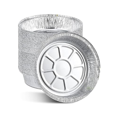 Xtahdge 9-Luftfritteuseneinlagen Aus Aluminiumfolie, Antihaftbeschichtete, Runde, Ölbeständige Luftfritteuse in Lebensmittelqualität zum Kochen von Xtahdge