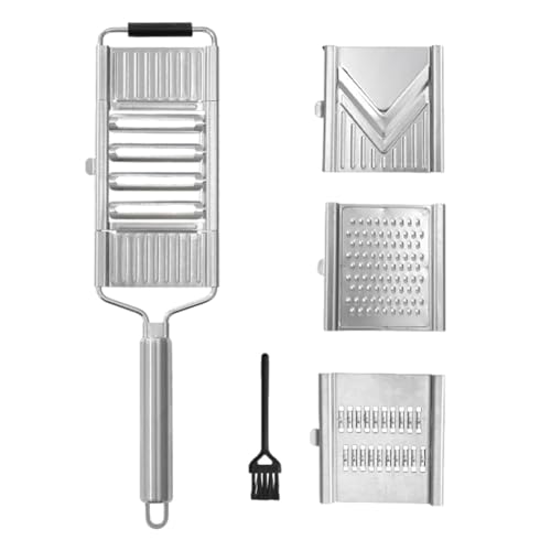 Xtahdge Gemüsehobel-Set, 4-In-1-Küchenhobel Aus Edelstahl mit Auswechselbaren Messern, Multifunktionale Käsereiben, Langlebig, Einfach zu Verwenden von Xtahdge