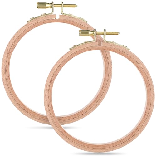 2 Pack Mini Stickrahmen Holz, Kreuzstich Ring, Embroidery Hoop 4 Zoll Holz Kreis Bambus Stickrahmen Runden Kreis Set für DIY Kunsthandwerk Handliches Nähen 2 Pack Mini Stickrahmen Holz, Kreuzstich Ring, Embroidery Hoop 4 Zoll Holz Kreis Bambus Stickrahmen Runden Kreis Set für DIY Kunsthandwerk Handliches Nähen von Xthrotsenk
