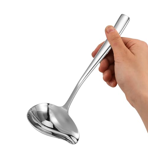 Saucenlöffel Suppenkelle mit Ausgießer 18,5 cm Edelstahl Schöpflöffel Kleine Kelle Soßenkelle Soßenlöffel Schöpfkellen Kelle Servierlöffel Küche Kochwerkzeug für Suppe Soßen Bratensoßen von Xthrotsenk