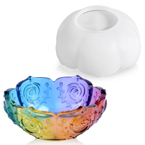 Silikonform Schüssel Epoxidharz Formen Aschenbecher Resin Form SchüSsel DIY Epoxidharz Silikonformen Halloween-Dekoration leicht zu reinigen Bastelform zur Herstellung von Schalen mit Rosenmuster Silikonform Schüssel Epoxidharz Formen Aschenbecher Resin Form SchüSsel DIY Epoxidharz Silikonformen Halloween-Dekoration leicht zu reinigen Bastelform zur Herstellung von Schalen mit Rosenmuster von Xthrotsenk