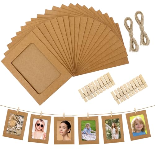 Xthrotsenk 20 Stück Kraftpapier-Bilderrahmen 11.5x15.5cm Papier Fotorahmen Kreative DIY Karton Retro Bilderrahmen Hängende Karton Albumrahmen mit olzklammern Hanfseil für Dekoration Xthrotsenk 20 Stück Kraftpapier-Bilderrahmen 11.5x15.5cm Papier Fotorahmen Kreative DIY Karton Retro Bilderrahmen Hängende Karton Albumrahmen mit olzklammern Hanfseil für Dekoration von Xthrotsenk