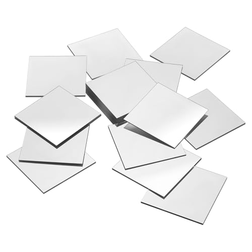 Xthrotsenk 25 Stück Mini Acryl Spiegel Quadratische Mosaik Spiegel 7,5 cm Selbstklebend Kleine Spiegel Acryl Mosaik Spiegel für DIY Wand Badezimmer Wohnzimmer (7,5 x 7,5cm) von Xthrotsenk