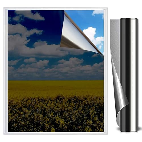 XtraCare Einseitige Sichtschutz Fensterfolie, Blickdichte Selbstklebende spiegelfolie, 99% UV Sonnenschutzfolie, Schwarz, 90 x 400 cm von XtraCare