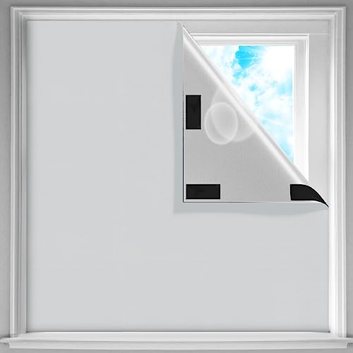 XtraCare Tragbares Fenster Verdunklungsrollo ohne Bohren, 300x150cm 100% Lichtundurchlässig Abdunkeln Verdunklungsstoff, Sonnenschutz Dachfenster Rollo Verdunkelung, Grau von XtraCare