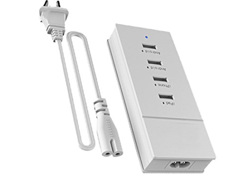 Xtreme 45574 Netzteil Multi Stecker-Schreibtisch, 4 Ports USB Ladegerät Schnell funktioniert A 110/220 Volt mit Kabel Netzteil mit 5,1 A 25 W von Xtreme videogames