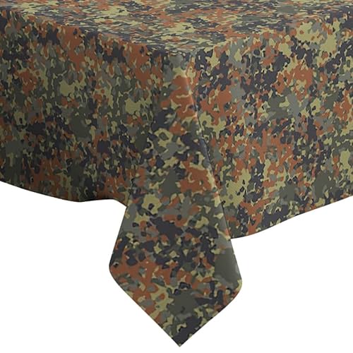 Deutsche Flecktarn Tarnmuster - Rechteckige Leinen Tischdecke (150x230 cm) Abwaschbar Deko Tischdecke von Xtremepads