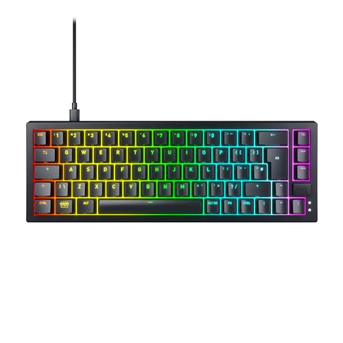 CHERRY XTRFY K5V2 Compact, mechanische Gaming-Tastatur im 65-Prozent-Format, UK-Layout (QWERTY), Hot-Swap-Keyboard, CHERRY MX2A RED Switches, Schwarz von CHERRY