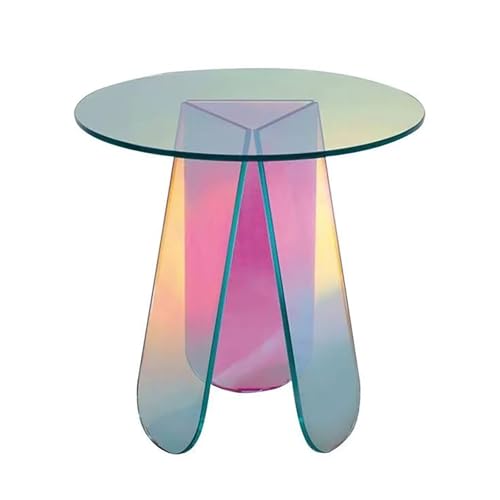 Xtroml Acryl-Akzenttisch – Schillernder runder Beistelltisch aus Acryl mit dreibeinigem Fuß, moderner Nachttisch für Wohnzimmer, Schlafzimmer, Büro und Zuhause,D40cm×H45cm von Xtroml