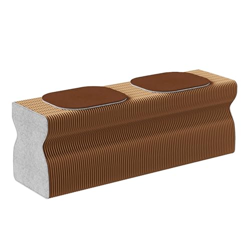 Xtroml Akkordeon-Papierhocker-Sitz – Wabenstruktur lässt Sich zu Couchtisch, Bank oder Fußhocker wandeln – Platzsparendes Multifunktionsmöbel für Zuhause, Küche, Esszimmer,Brown-43×37×120cm von Xtroml