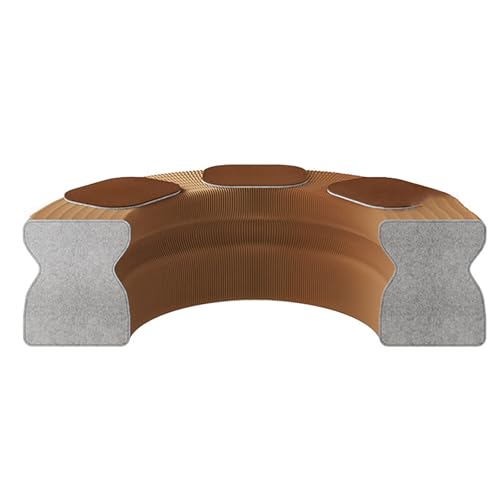 Xtroml Akkordeon-Papierhocker-Sitz – Wabenstruktur lässt Sich zu Couchtisch, Bank oder Fußhocker wandeln – Platzsparendes Multifunktionsmöbel für Zuhause, Küche, Esszimmer,Brown-43×37×150cm von Xtroml