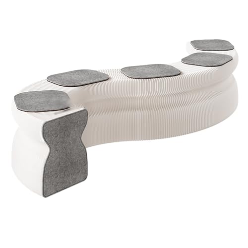 Xtroml Akkordeon-Papierhocker-Sitz – Wabenstruktur lässt Sich zu Couchtisch, Bank oder Fußhocker wandeln – Platzsparendes Multifunktionsmöbel für Zuhause, Küche, Esszimmer,White-37.5×31×300cm von Xtroml