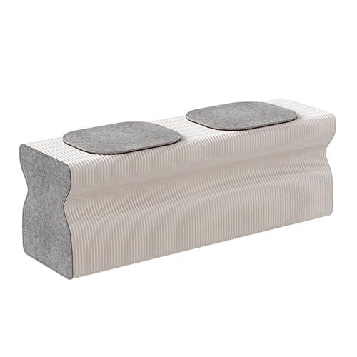 Xtroml Akkordeon-Papierhocker-Sitz – Wabenstruktur lässt Sich zu Couchtisch, Bank oder Fußhocker wandeln – Platzsparendes Multifunktionsmöbel für Zuhause, Küche, Esszimmer,White-43×37×120cm von Xtroml