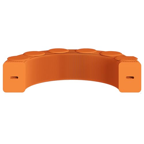 Xtroml Faltbarer Papier-Ottoman-Hocker mit Kissen – Tragbarer Akkordeon-Schemel und Beistelltisch für Wohnzimmer, Einkaufszentrum oder Büro – Vielfältige Nutzung,Orange-40×28×300cm von Xtroml