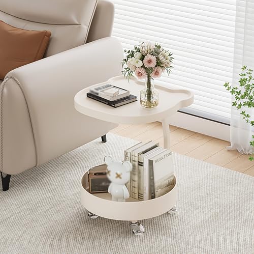 Xtroml Moderner zweistufiger Eisen-Beistelltisch mit Schnupfenrädern-Metallendtisch für Wohnzimmer, Schlafzimmer oder Büro, kompakter Akzenttisch mit Bodenregal,C Xtroml Moderner zweistufiger Eisen-Beistelltisch mit Schnupfenrädern-Metallendtisch für Wohnzimmer, Schlafzimmer oder Büro, kompakter Akzenttisch mit Bodenregal,C von Xtroml